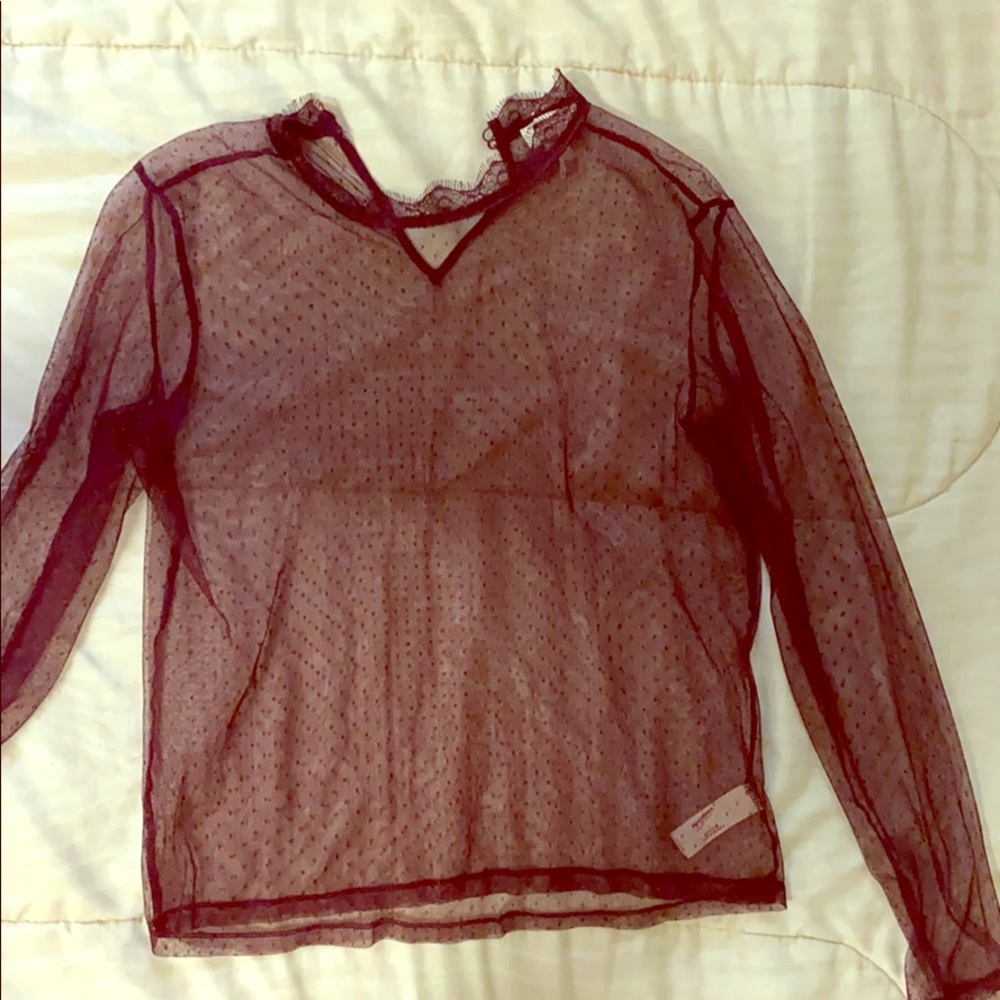 Large burgundy blouse